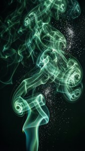 带有银色闪光的空灵绿色烟雾。 — 斯莱特林美学 壁纸