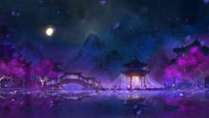 紫色动漫背景
