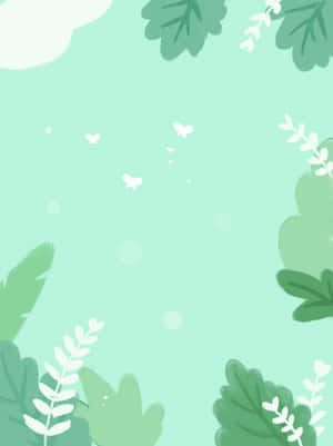 粉彩绿背景 — 花卉 壁纸