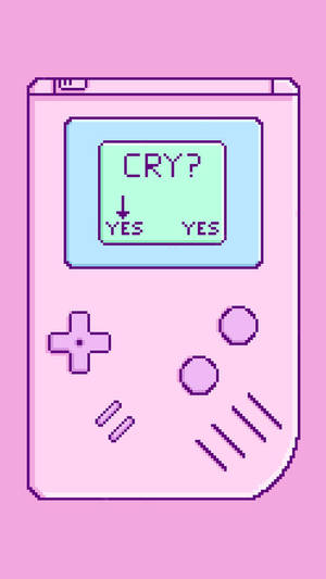 粉色Game Boy哭泣菜单壁纸