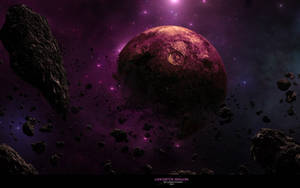 紫色星系月亮快门影像壁纸 — 星系月亮 壁纸