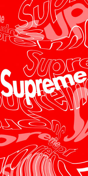 红色Supreme多种字体标志 — 18:9 壁纸