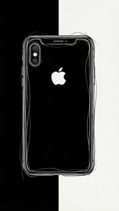 简约线条描绘的iPhone XR，黑白配色，优雅艺术壁纸。 — iPhone Xr 壁纸