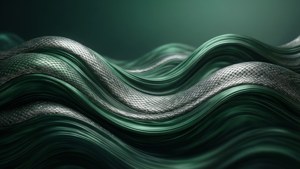 斯莱特林配色的流畅抽象波浪。 — 斯莱特林美学 壁纸