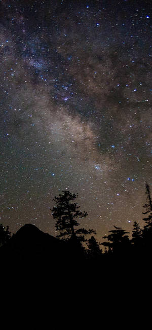 美丽星系山间森林 — iPhone 12 壁纸