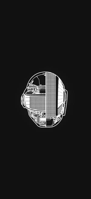 Daft Punk头盔内部视图融合在一起的壁纸