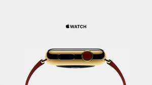 苹果手表金色表圈红色表冠壁纸 — Apple Watch 壁纸