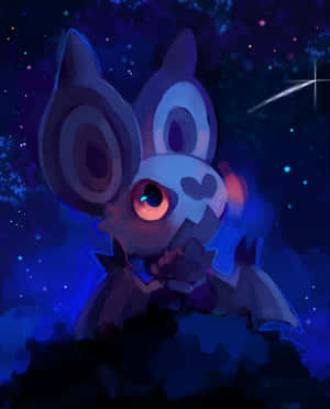 蓝色夜空下的嗡蝠 — 宝可梦手机 壁纸