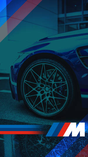 蓝色汽车轮胎 BMW M 标志 — 宝马 壁纸