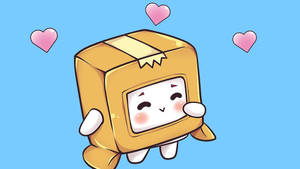 蓝色背景下的可爱LankyBox Boxy