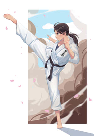 身穿传统白色武术服 — iPhone Duo 壁纸
