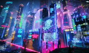 霓虹之城背景 — 霓虹城市 壁纸