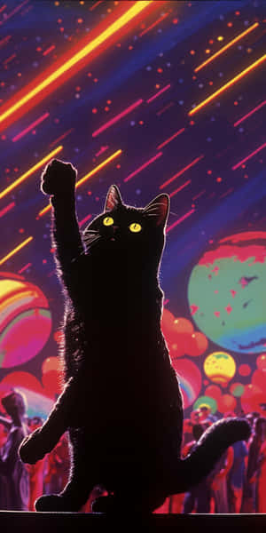 迪斯科夜狂热猫 — 跳舞的猫 壁纸