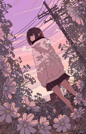 迷人动漫风景与夕阳 — 美丽动漫 壁纸