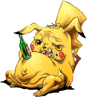 醉酒卡通角色插画