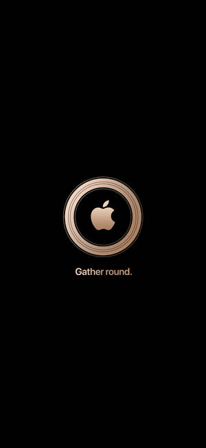 金色圆环 Apple Logo iPhone — iPhone 15 Pro 壁纸