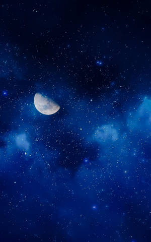 银河月亮夜空壁纸 — 月亮夜空 壁纸