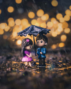 雨中情侣图片