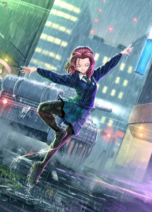 雨中跳舞的动漫女孩壁纸 — 动漫舞蹈 壁纸