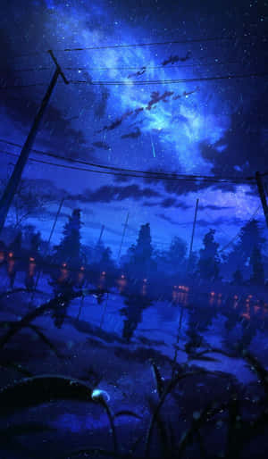 雨夜动漫天空 — 动漫 iPhone 壁纸
