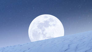星空与美丽雪月 — 月亮夜空 壁纸