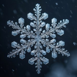 雪花晶体结构的精细微距拍摄。
