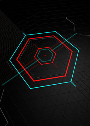 霓虹六边形激光壁纸 — OnePlus Pad 2 Pro 壁纸