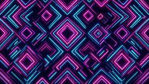 适用于双屏显示的霓虹几何图案。
