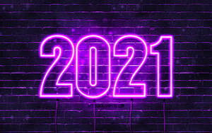 霓虹紫2021新年祝福 — 霓虹紫 壁纸