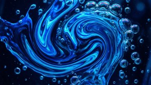 抽象霓虹蓝液体旋涡 — 霓虹蓝 壁纸