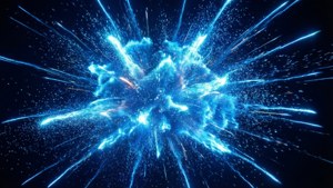 抽象霓虹蓝光爆裂效果 — 霓虹蓝 壁纸