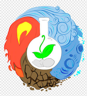 风火水地元素矢量艺术 — 荣耀Magic V 壁纸