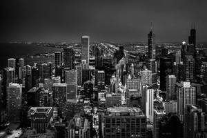 高层灰度建筑暗黑4K