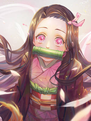 鬼灭之刃祢豆子可爱特写 — 动漫 壁纸