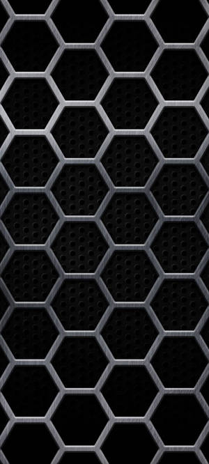 黑色iPhone六边形网格壁纸 — Pixel 10 壁纸