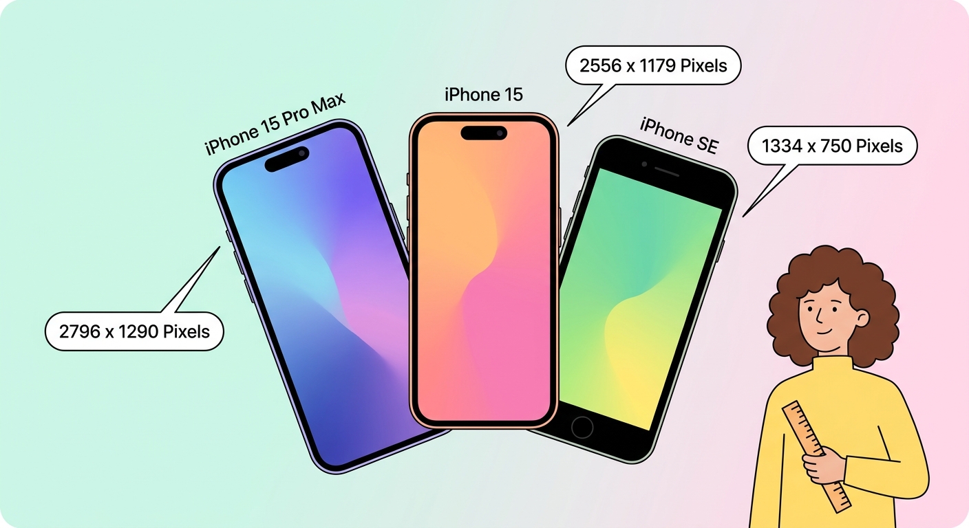 iPhone 壁纸尺寸指南 — 全机型